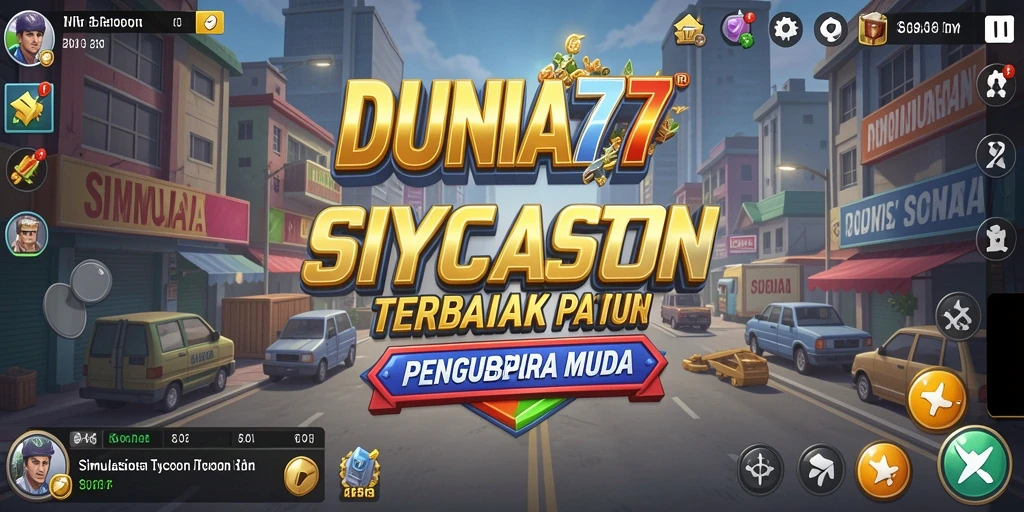 Gameplay seru DUNIA77 yang menunjukkan manajemen bisnis.