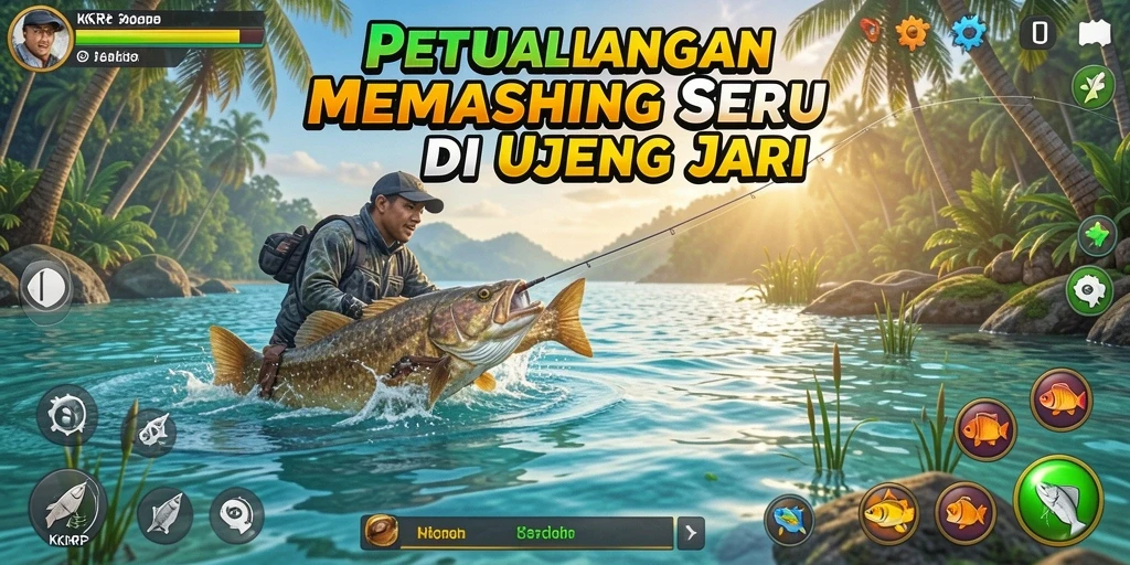 Gameplay KKRP menampilkan pengalaman memancing yang intens dengan pemandangan indah.