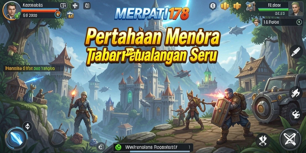 Screenshot menarik dari gameplay Tower Defense yang intens.