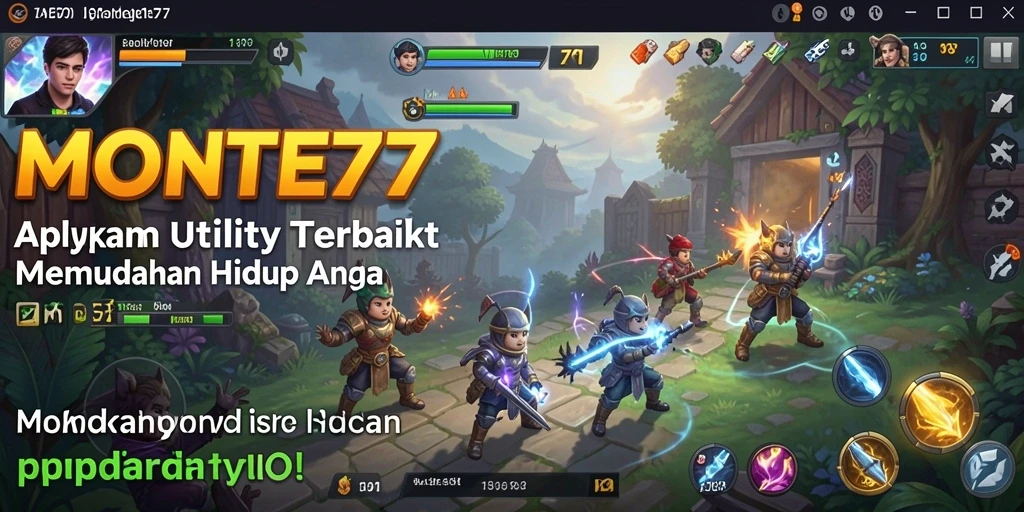 Screenshot utama MONTE77 menampilkan antarmuka pengguna yang ramah dan fungsional.