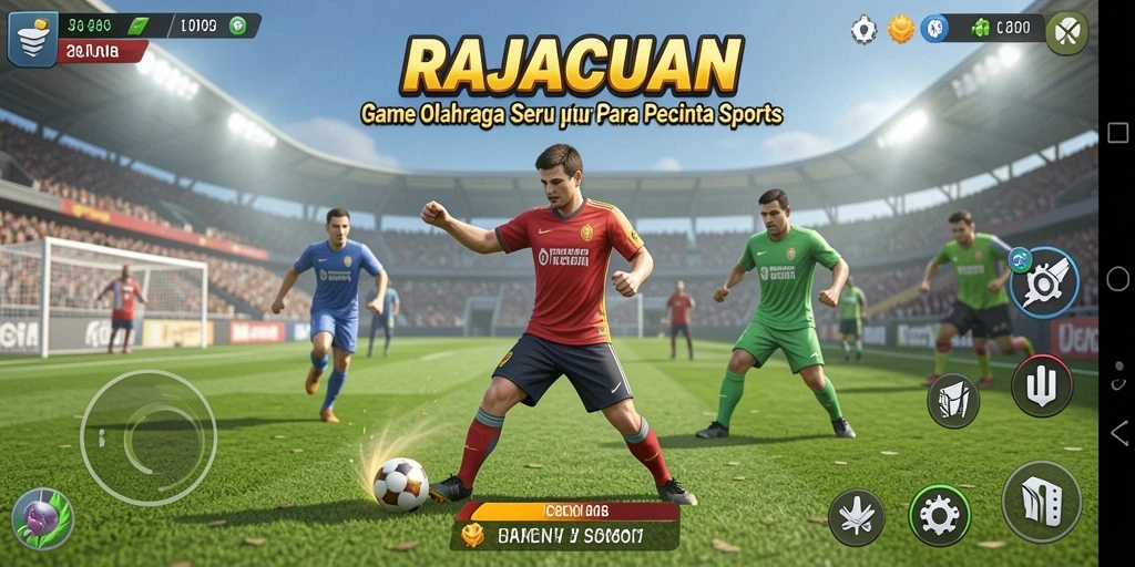Tampilan gameplay seru RAJACUAN dengan aksi olahraga yang mendebarkan.